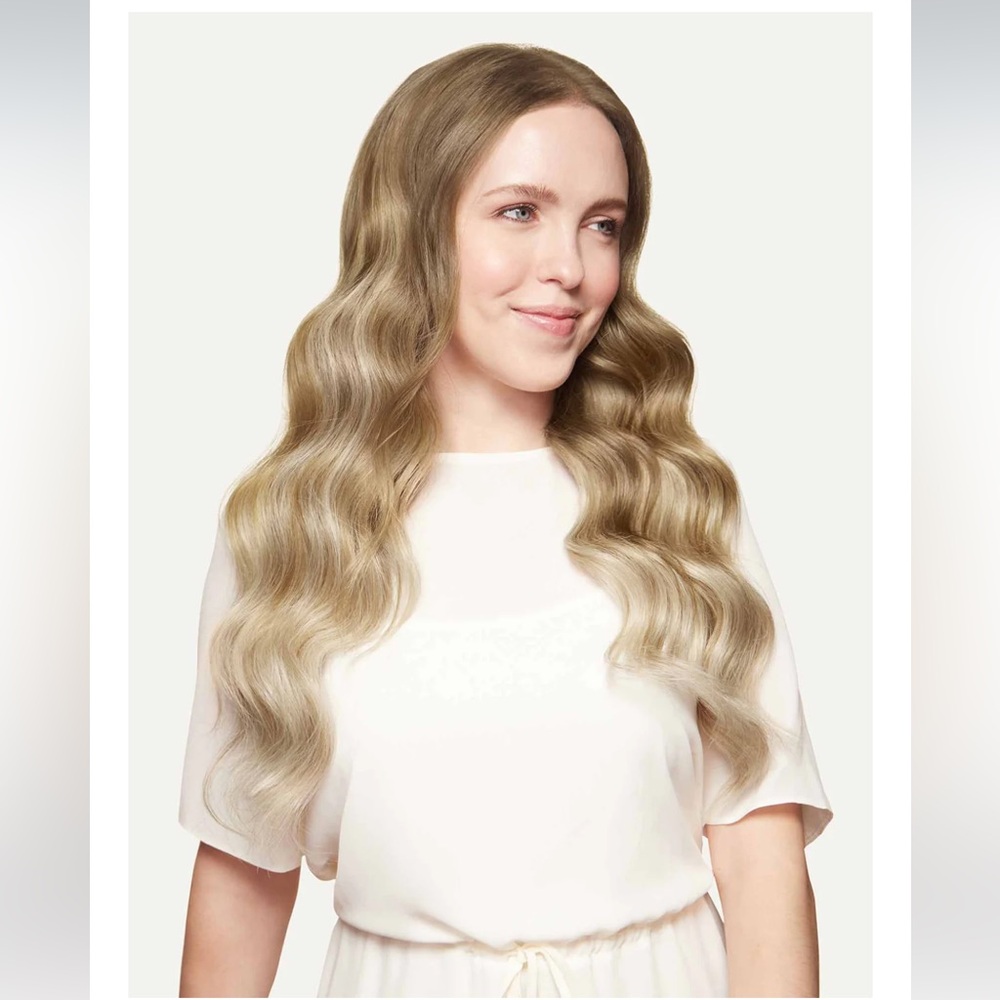 20" Seamless Natural Blond Balayage Clip-ins Hairpiece Hair Extension